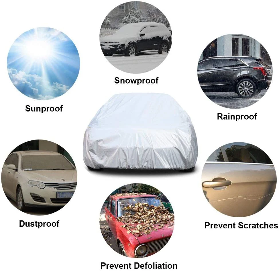 Auto Cover All Weather Outdoor Indoor Pickup Silvery Car Cover