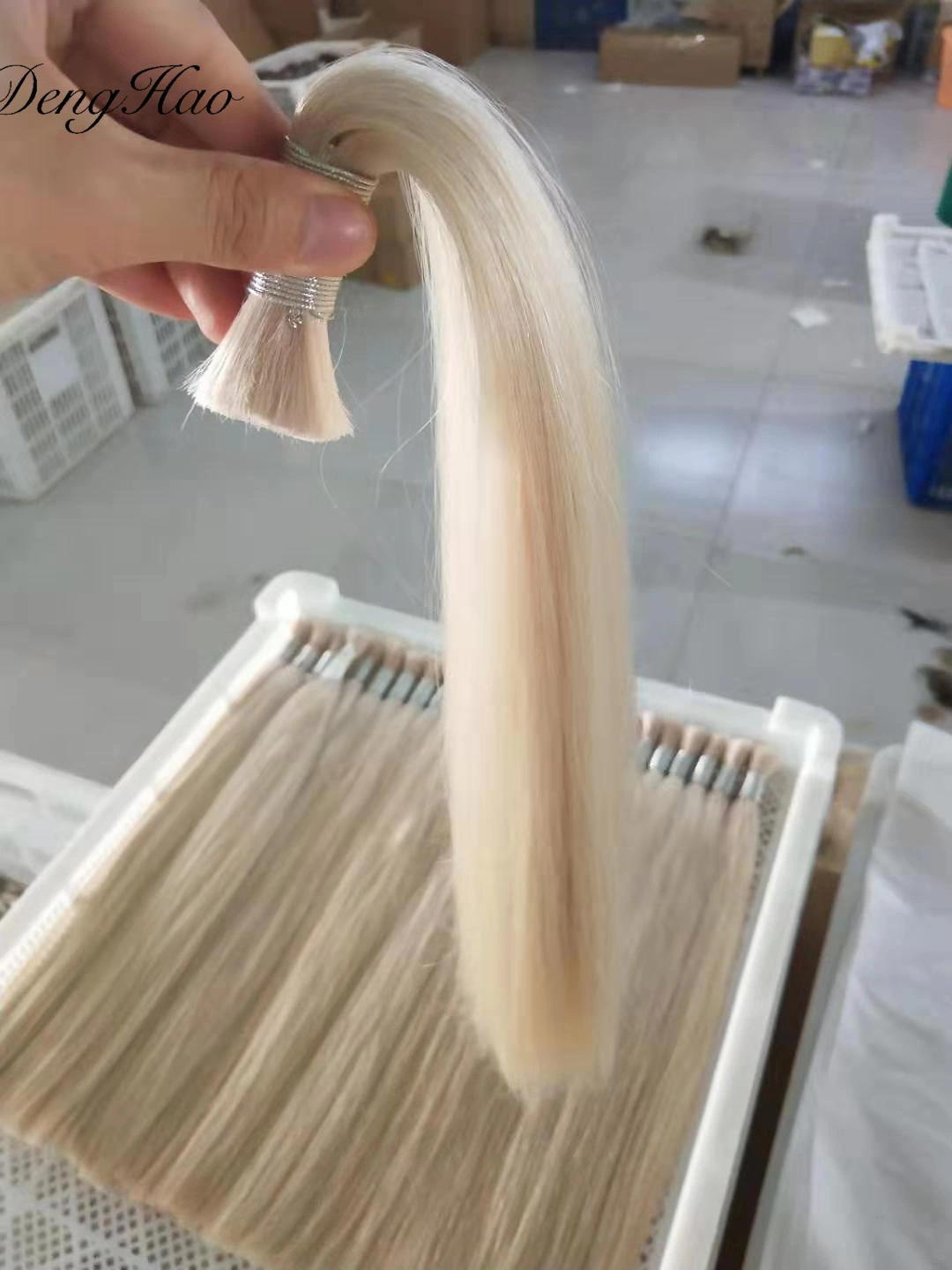 Double Drawn High quality/High cost performance  100% Remy Virgin Human Hair Bulk Hair Extension