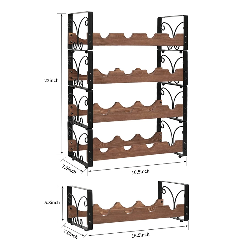Neu Original 4 Flaschenregal Holz auf dem Tisch Für Weinhalter aus Holz