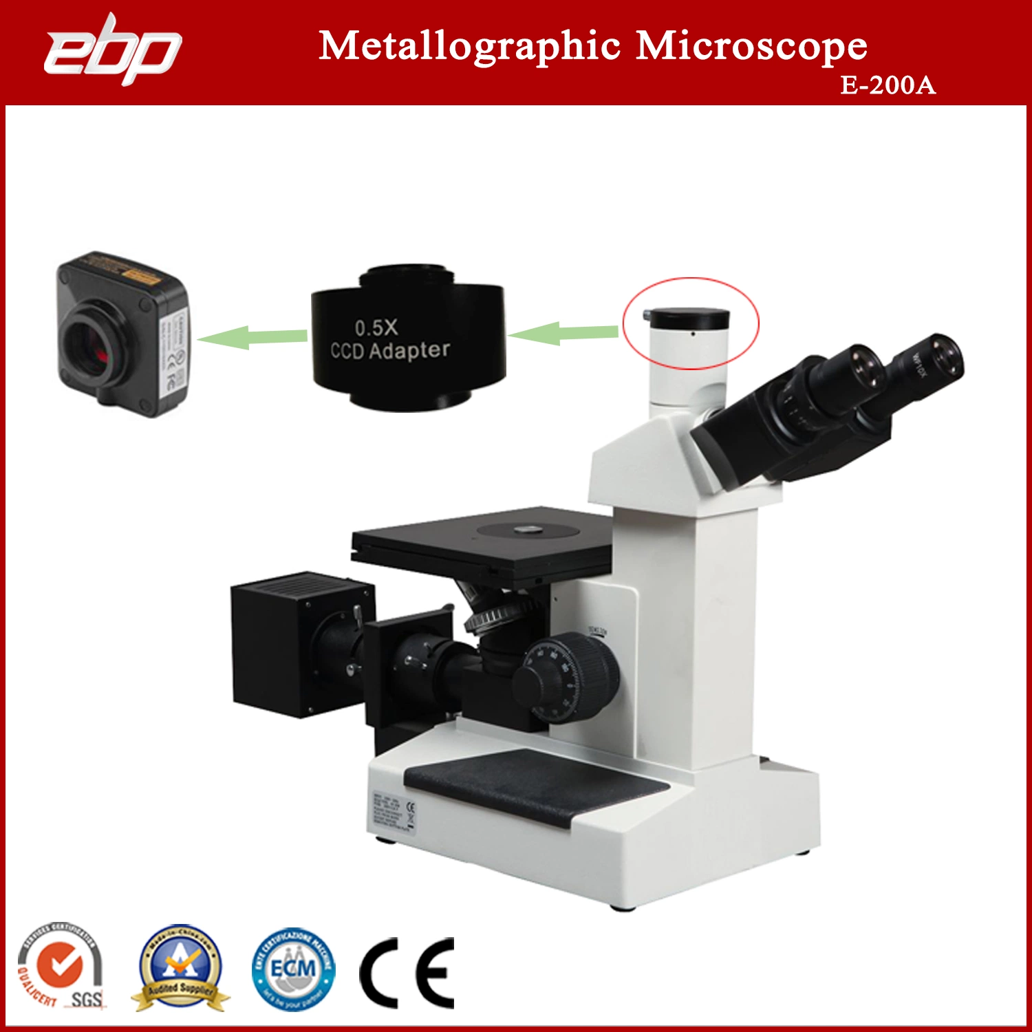 Microscopio metalúrgico con el software de análisis de la calificación de grado de auto con la cámara