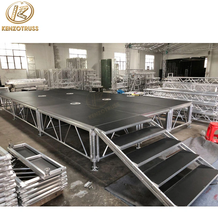 Aluminum Portable Modular Outdoor Event Moving Wood Truss Stage