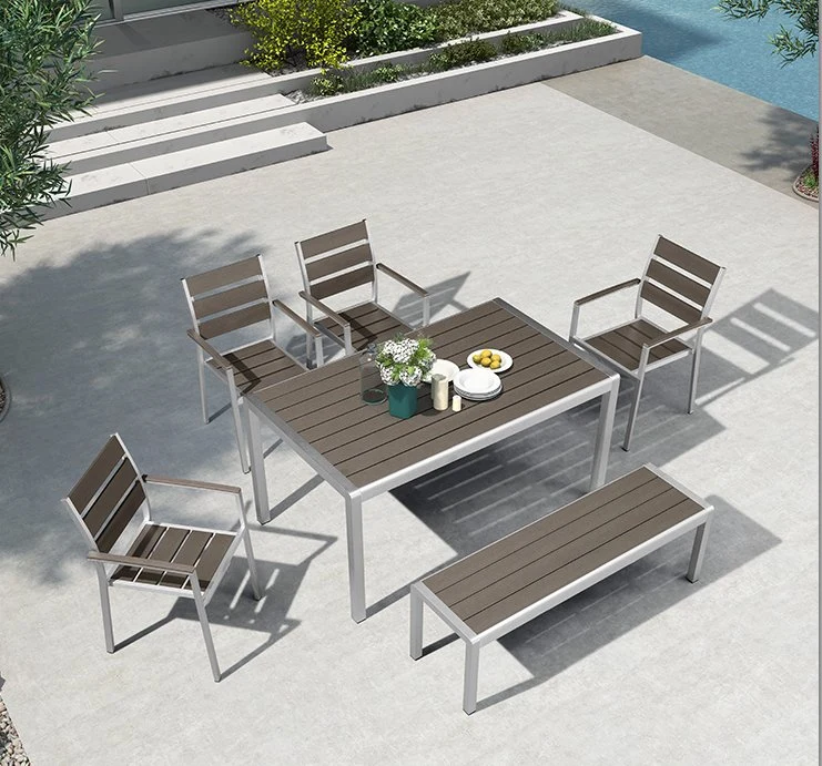 Hotel Home Modern Rattan Furnituretable and Chair Aluminum Leisure Dining Set Outdoor Restaurant Garden Furniture