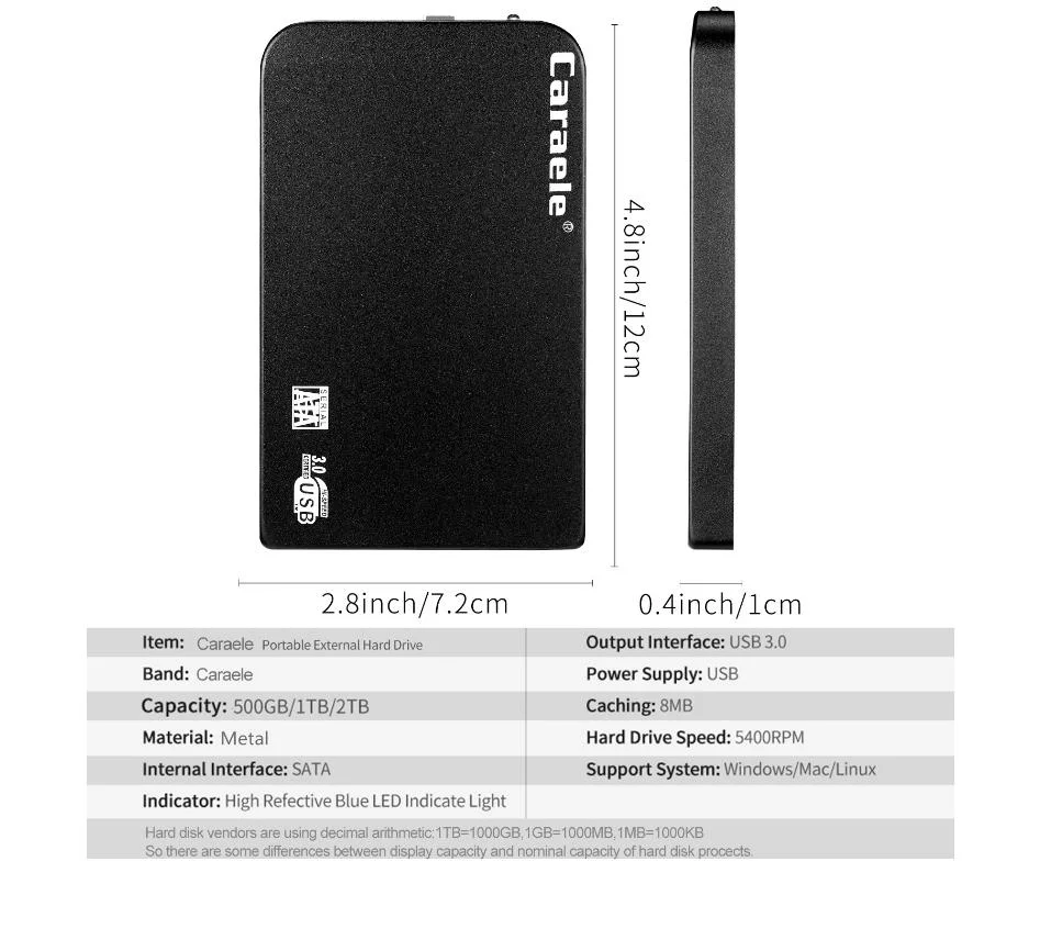 Commerce de gros disque dur portable de vente chaude CHEAP OEM SSD 500 Go USB 3.0 externe de 1 To Disque dur 2 To Disque dur pour ordinateur portable PC de bureau Mac