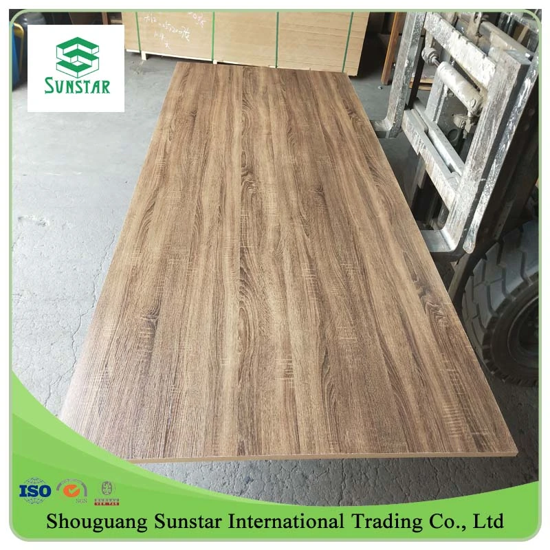 4*8 Wood Solid, Woodgrain, Flower, Pattern Embossed Light Glossy Matt Laminated PVC Malemine UV MDF Plywood for Furniture and Building