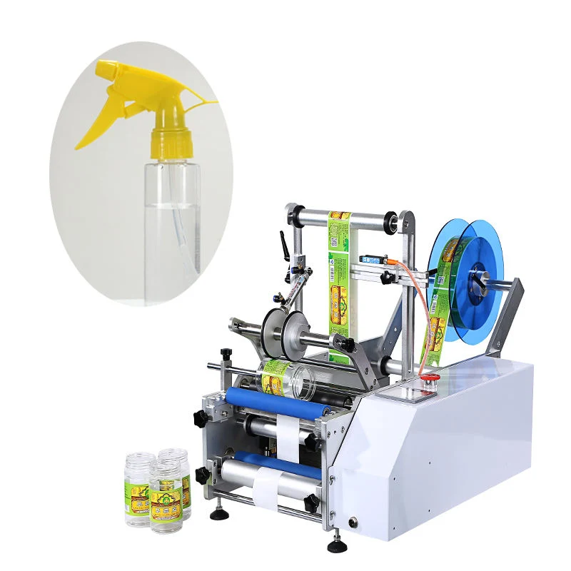 Gainjoys Wine Double Side Sticker Round Water Semi-Automatic Digital Bottle Labeling Printing Machine