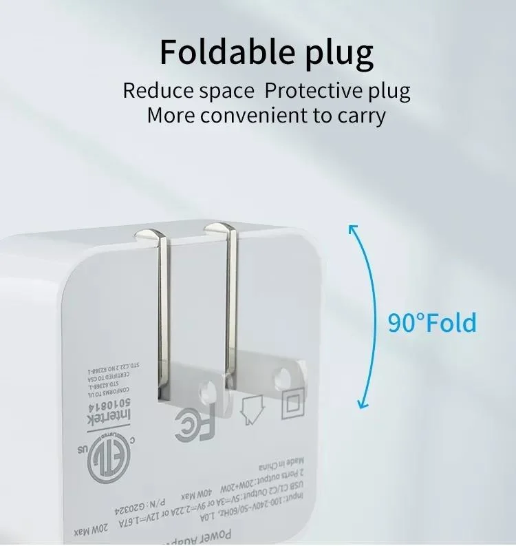 35W USB Typ A/C US/UK/EU Stecker Schnellladegerät für Telefone Pd