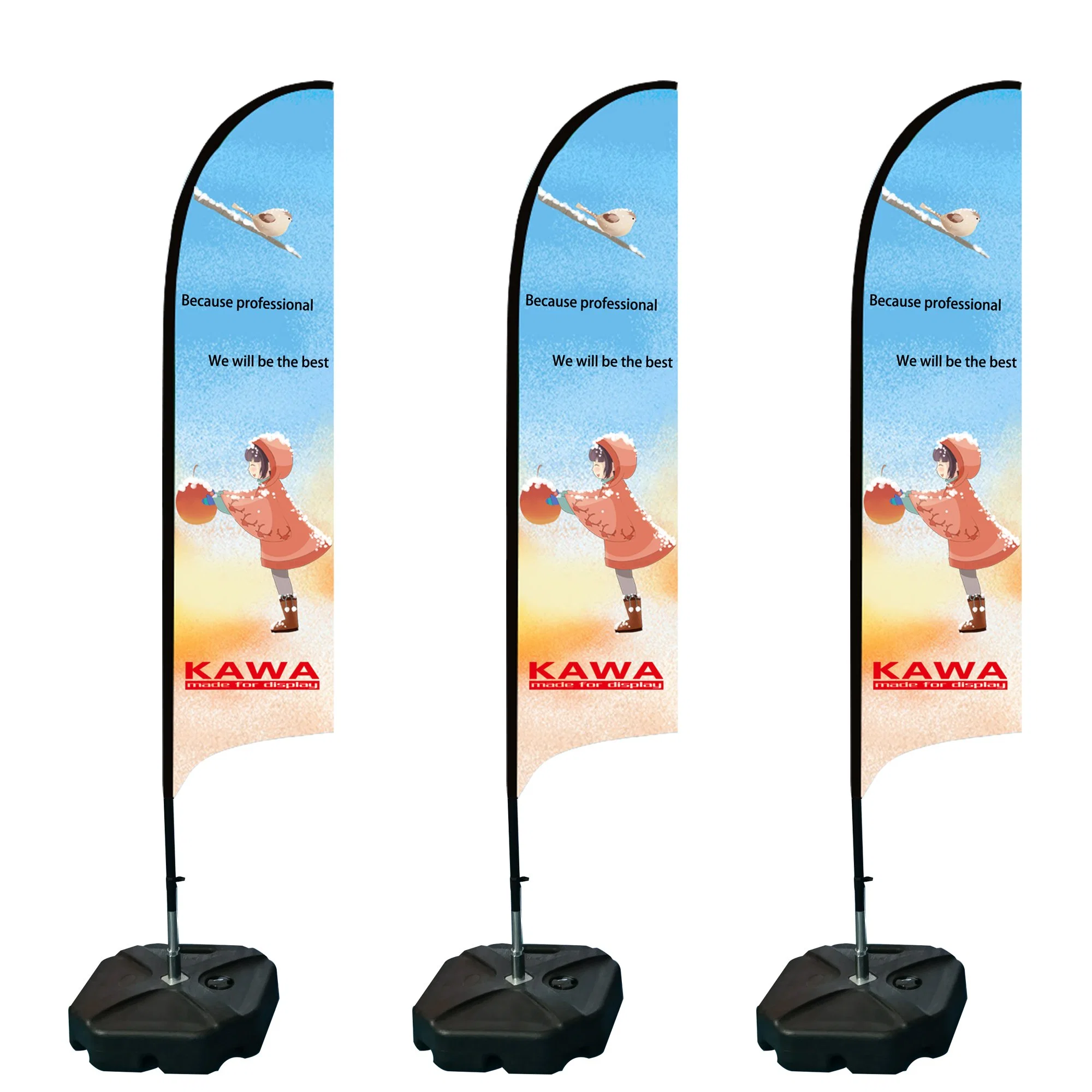 Fast Delivery 20L Water Base with Ball Bearing and Full Fiberglass Flag Pole for Advertising