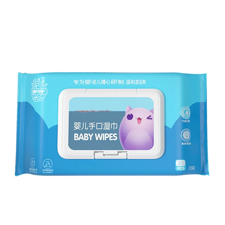 Biokleen OEM 80 Counts Chamomile Natural Organic Biodegradable Sensitive Water Based Baby Soft Pack Baby Wipes Wet Tissue