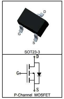 RU20P7C SOT23-3 -20V/-5A  P-Channel Advanced Power MOSFET Semiconductor Diode MOS