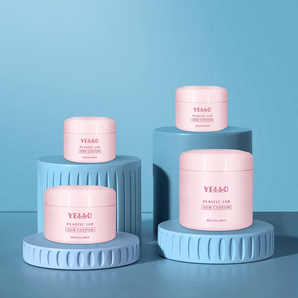 Custom Cosmetic Packaging Skincare 30g 50g 100g 200g 250g 500g Plastic Cream Jars with Spoon