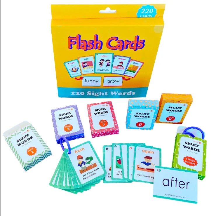 Children Educational Paper Flash Cards Custom Printed Kids Memory Flash Cards