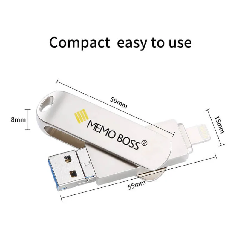 3-in-1 Metal OTG USB 3.0/Lightning/Micro-USB USB Flash Drives 2.0