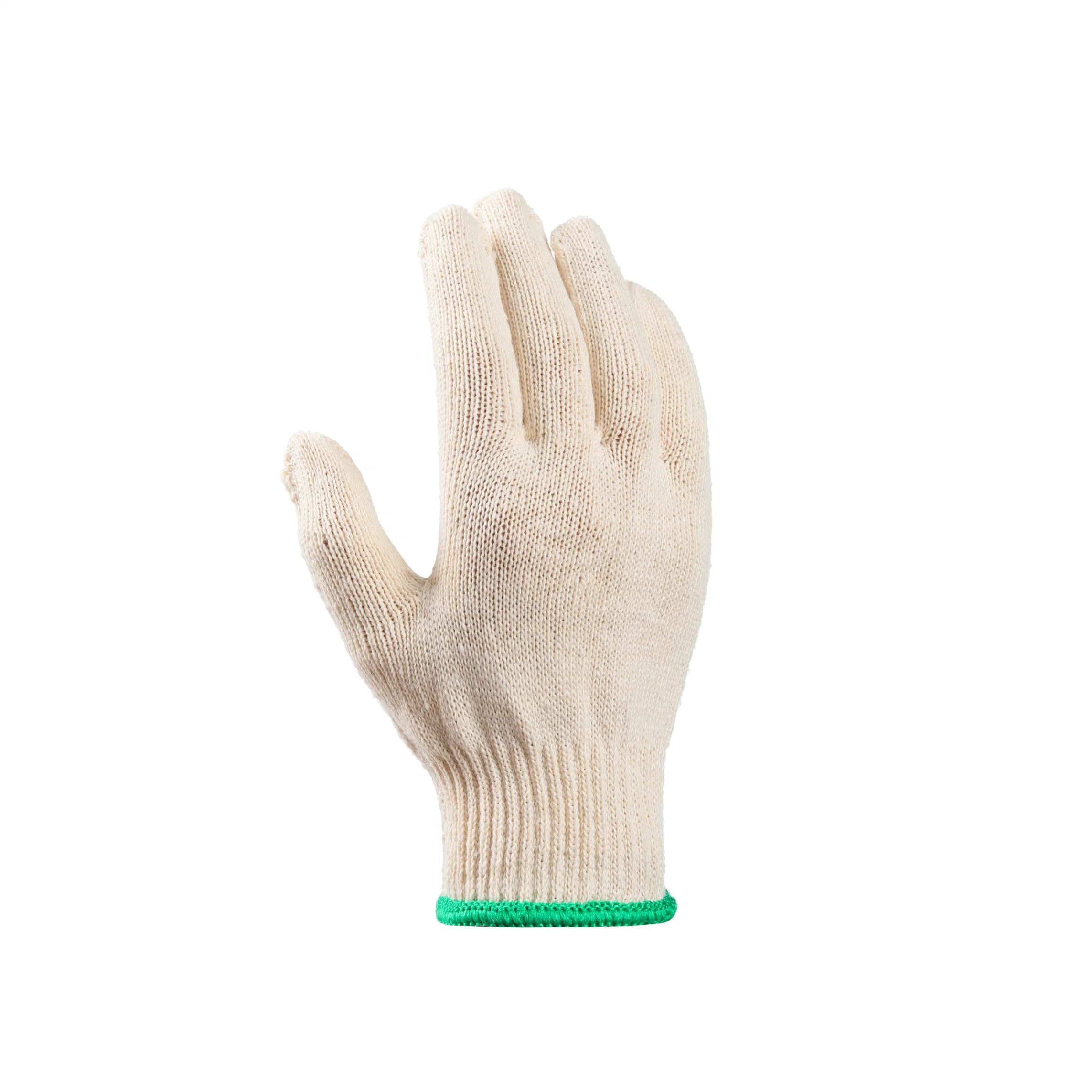 Guantes de seguridad de algodón blanco resistentes al desgaste de protección de manos
