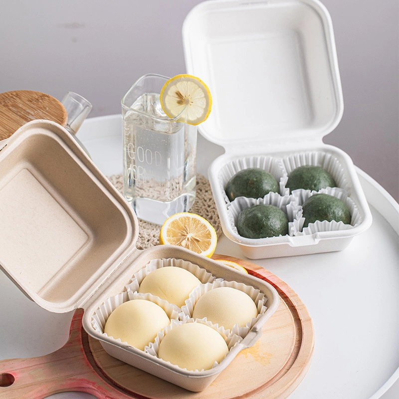 Dessert Box Microwave Biodegradable Disposable Lunchbox Food Container Vegetable Salad Takeaway Packing Box