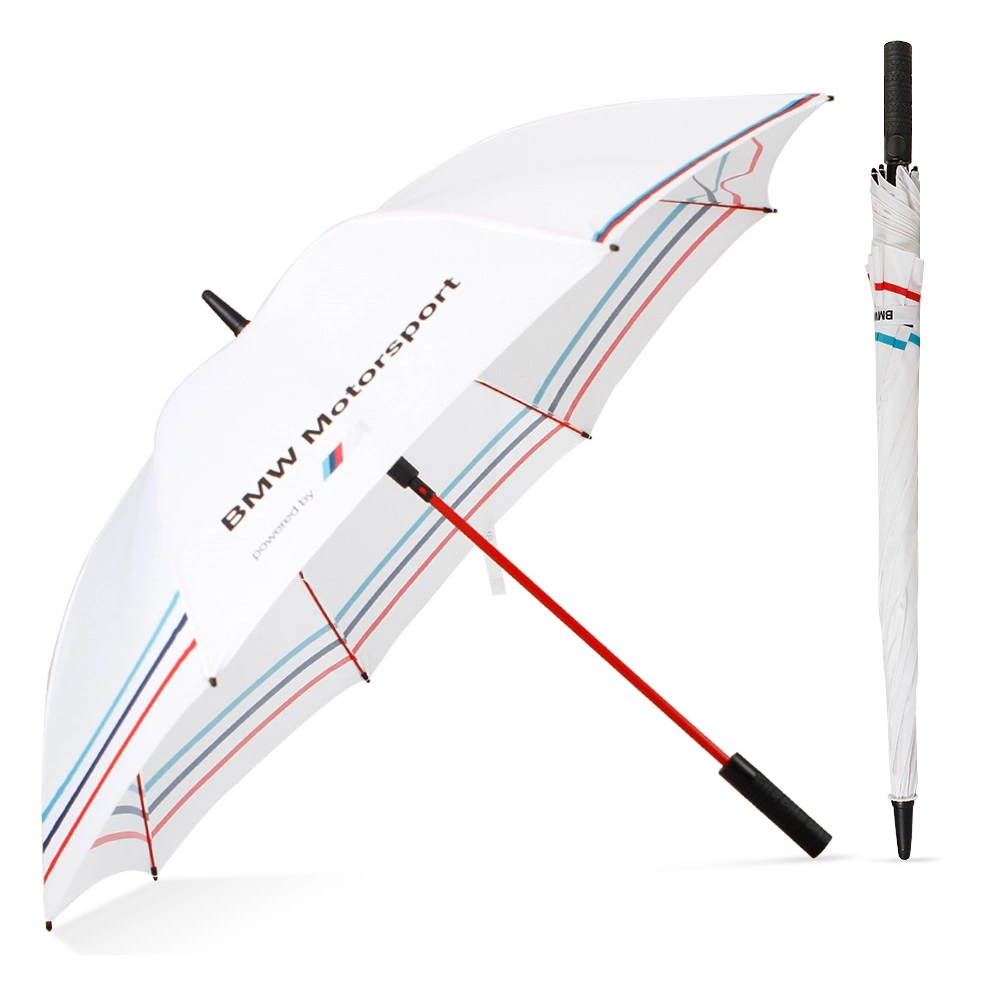 30 Inch BMW Corporate Promotion Gift Personalised Grip Red Fiberglass Frame Windproof Golf Club Outdoor Umbrellas for Car