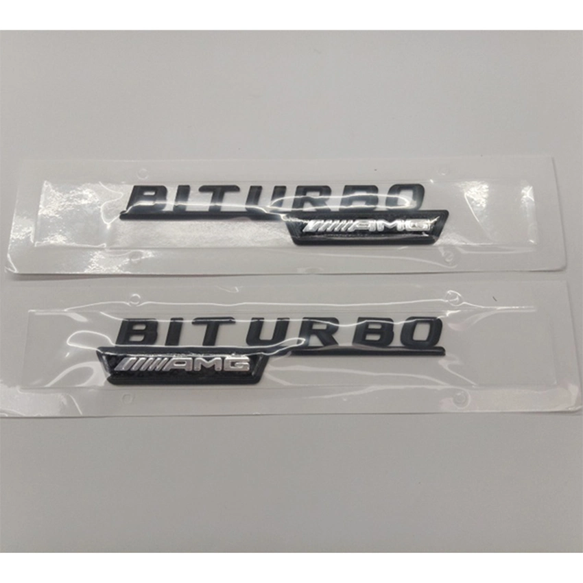 Gloss Black Finished Turbo Biturbo Logo Decal