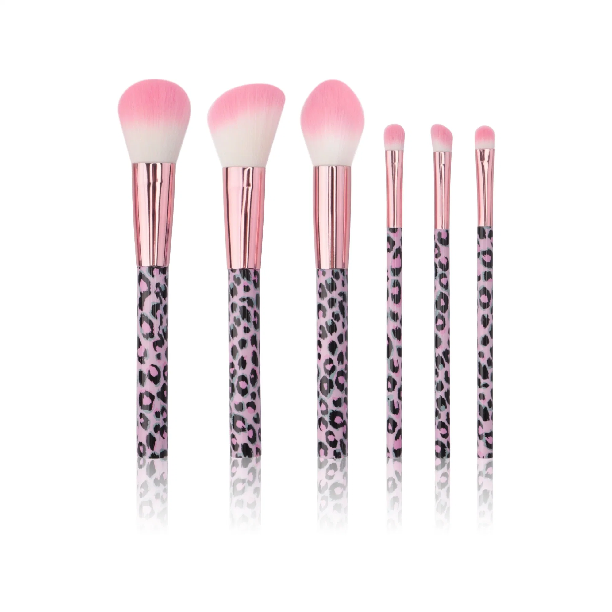 Beauté cosmétiques composent les brosses 6 pcs sous étiquette privée face aux besoins de la beauté du maquillage Jeu de balais