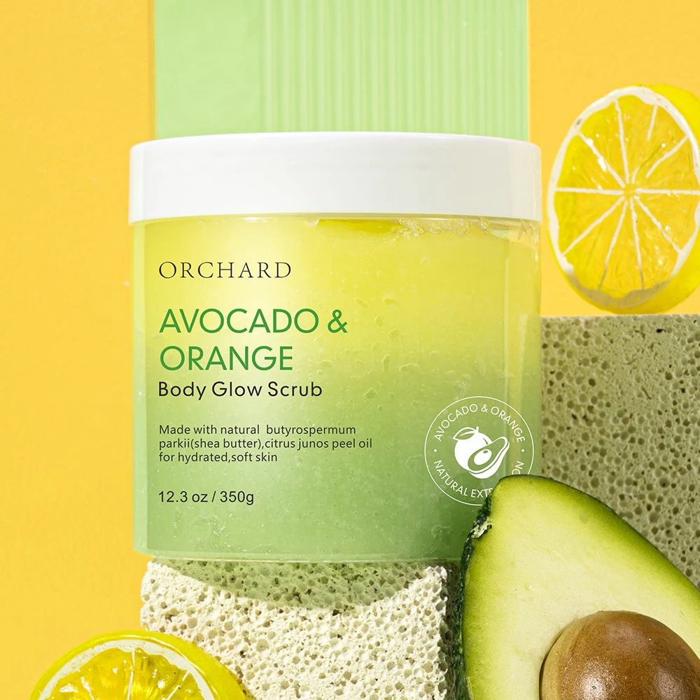 Private Label Personal Care Whitening and Brightening Avocado & Orange Body Scrub