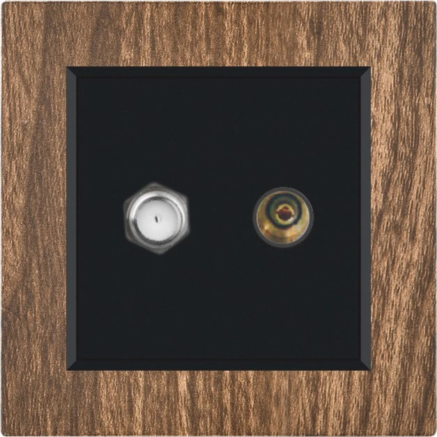 Wood TV Computer Tel Socket Speed Control Light Dimmer Switch