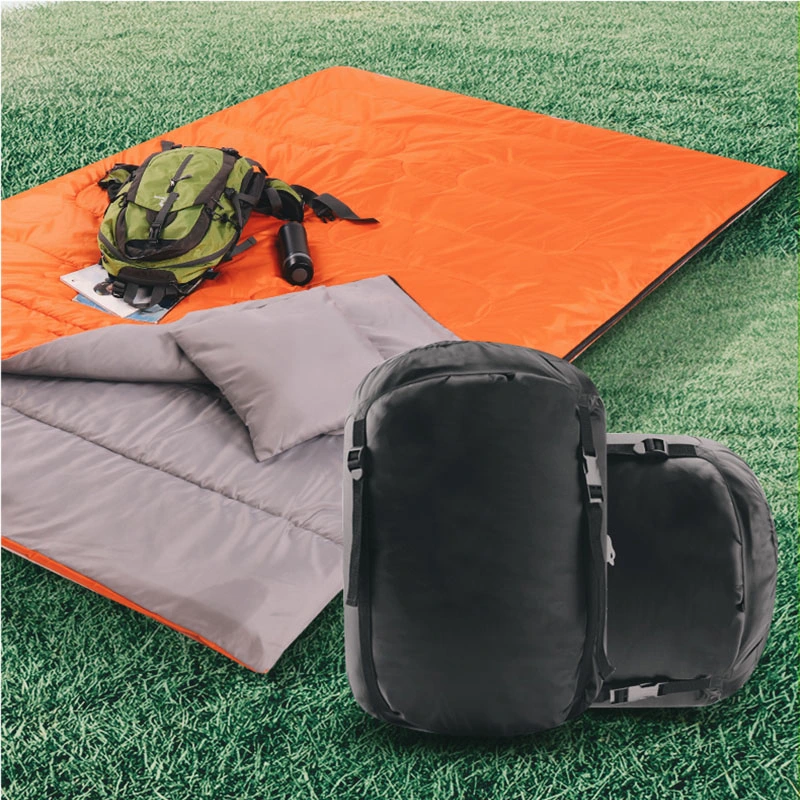 Hot Sale Outdoor Waterproof Lightweight Double Sleeping Bag with 2 Camping Pillows for Camping, Backpack