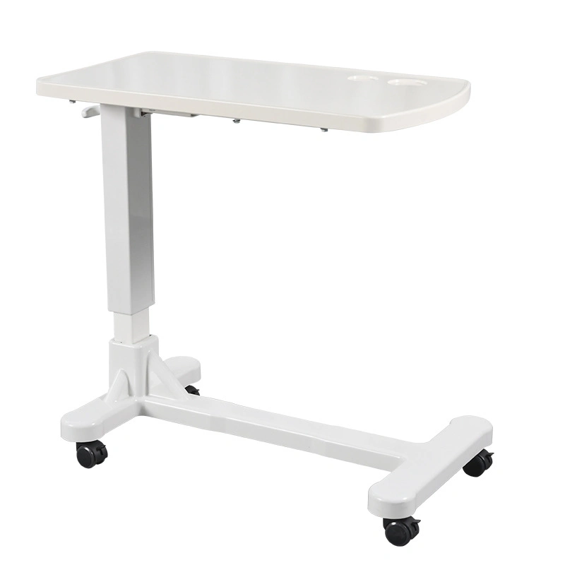 Fashion Hospital Runiture Standard Packing Steel Base ABS Overbed Table