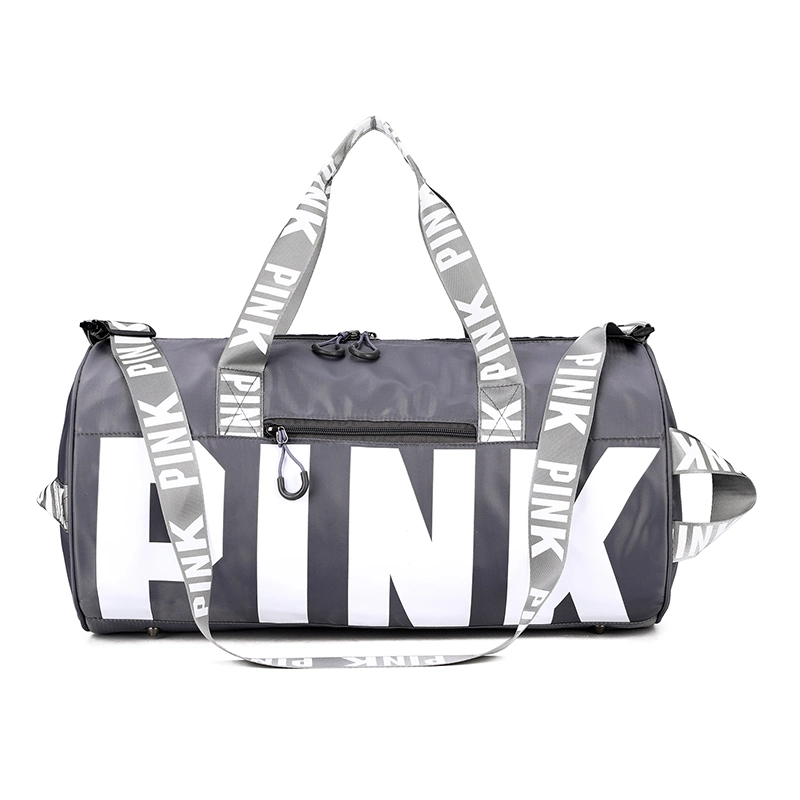 Customized Logo Travel Bag Sport Pink Fashionable Hot Selling Factory Price Overnight Shoulder Tote Gym Duffle Bags