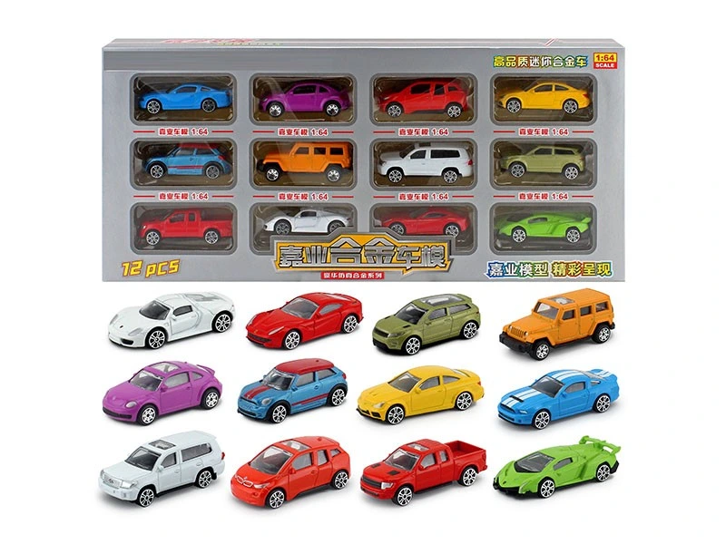 12PCS 1: 64 Alloy Car Toy Die Cast Model Gift Set for Kids