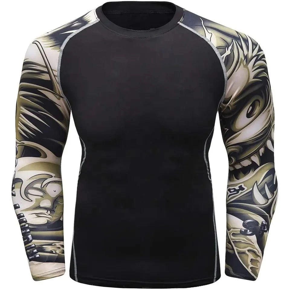 Camiseta de Surf Chaleco Rash Guardia Rush para protegerse del sol las prendas de vestir de compresión de los hombres camisas