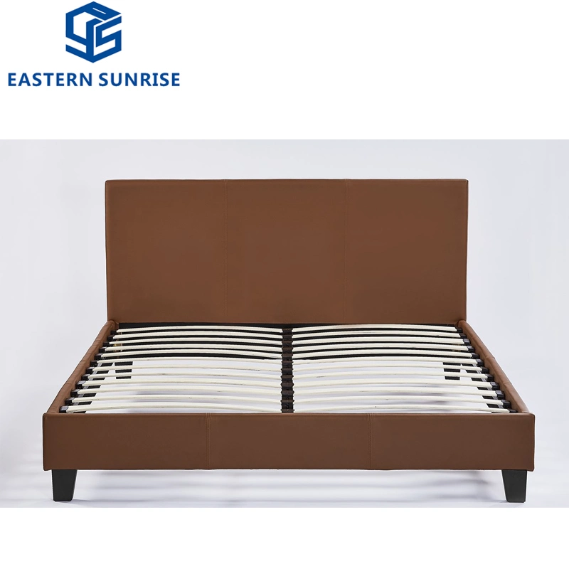 Hotel Furniture King Queen Size PU Fabric Bed