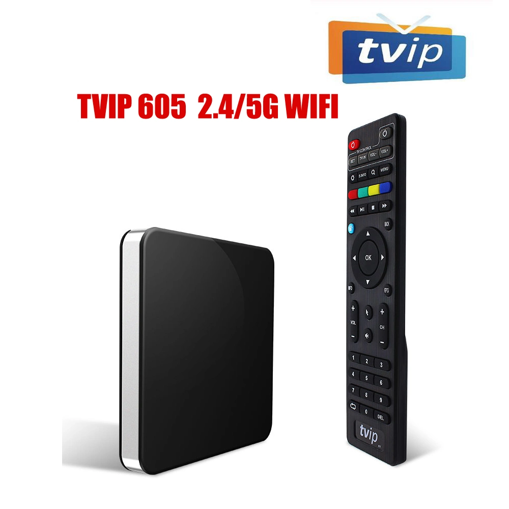 Original Tvip605 Smart TV Box 8g S905X IPTV Box Android&Linux Dual OS Set Top Box 2.4G/5g WiFi Support H. 265 Media TV Box 4K