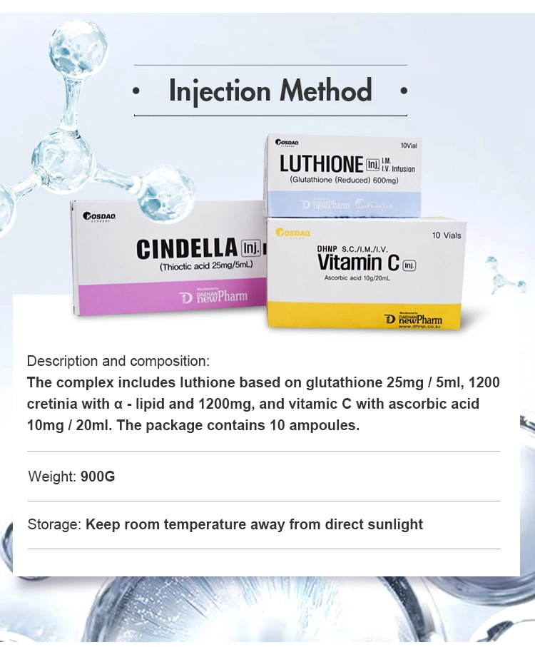 Ensemble de la vitamine C Luthione Cindella 1200 mg blanchissant la peau