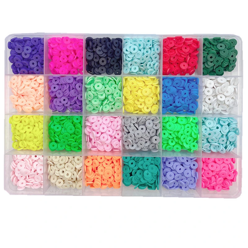 4000PCS 24 Couleurs Perles en Argile Polymère pour Accessoires de Bijoux