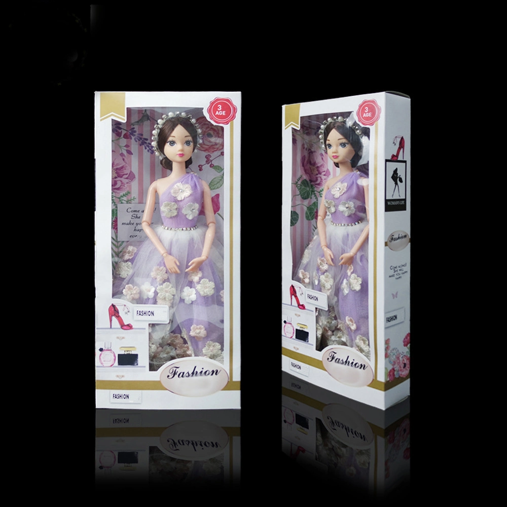 Exquisite Barbie Dolls Toy Cardboard Paper Packaging Boxes with Clear Window
