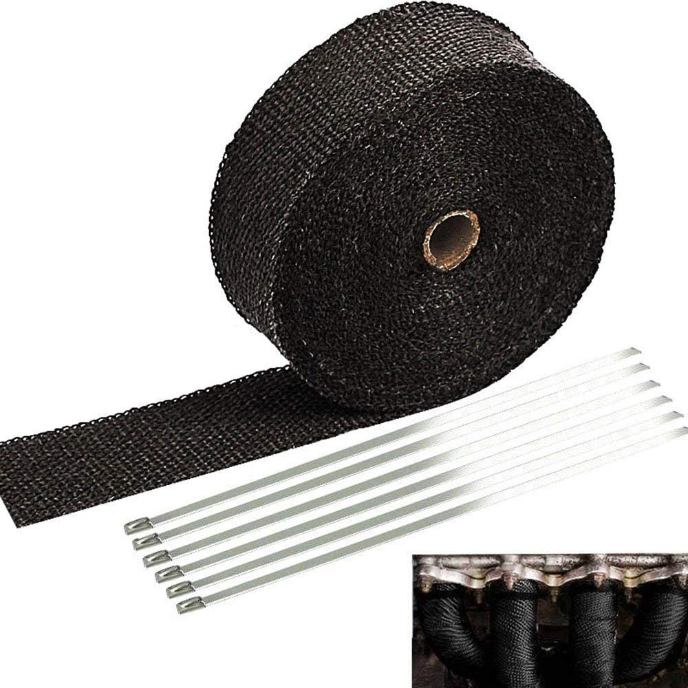 Heat Resistant Exhaust Wrap Black Fiberglass Heat Tape