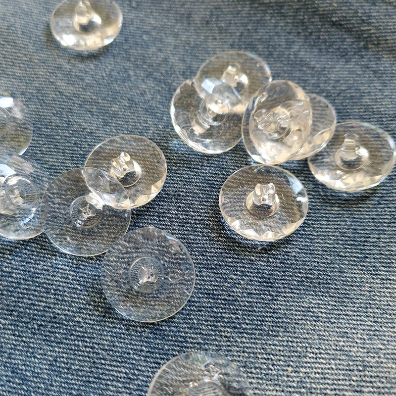Vidro acrílico transparente resina simples botão de cristal para acessórios de vestuário