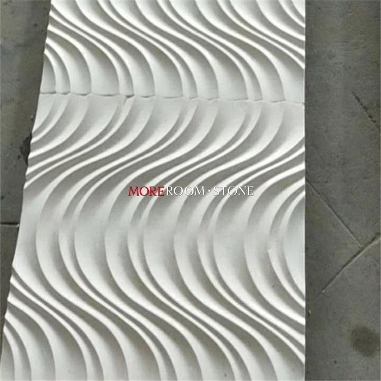 Villa Wall Art Panels 3D Decor Natural Stone Marble Waving Tile