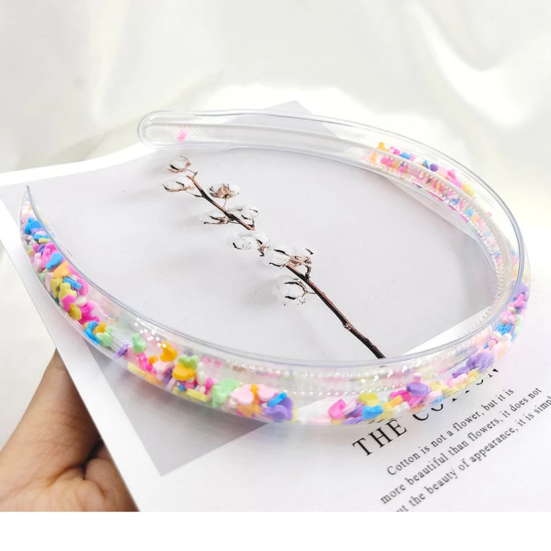 Arenas movedizas transparente cintillos para niños Chicos Chicas Fashion Glitter Sequin dientes Bisel Hairbands aros de pelo Secador de Accesorios