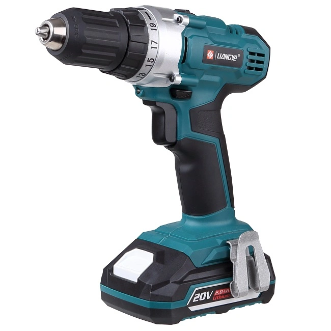 Power Tools Factory Liangye 18V Cordless Drill with Rechargeable Battery