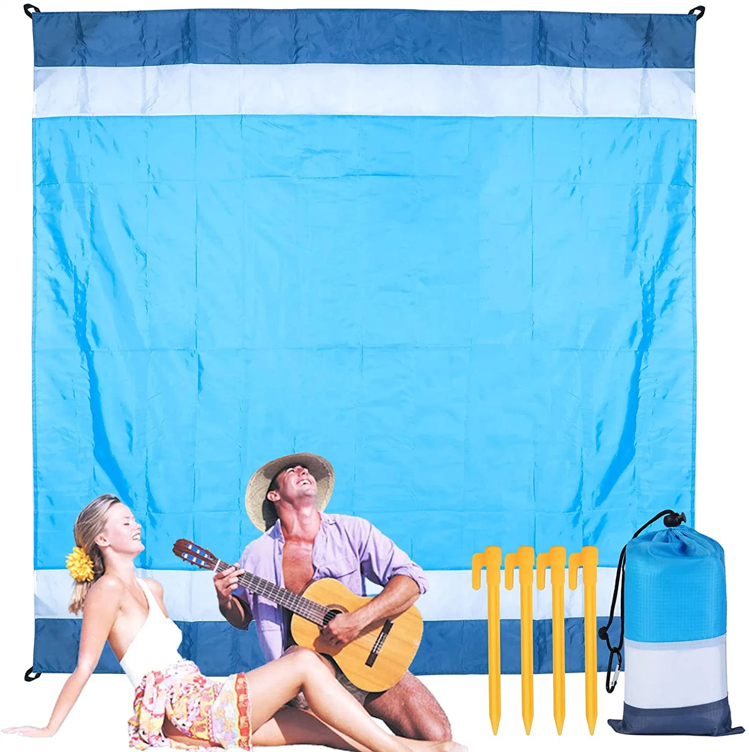 Oversized Beach Blanket Waterproof Sand Proof Blanket 79"X83" Portable Outdoor Camping Mat