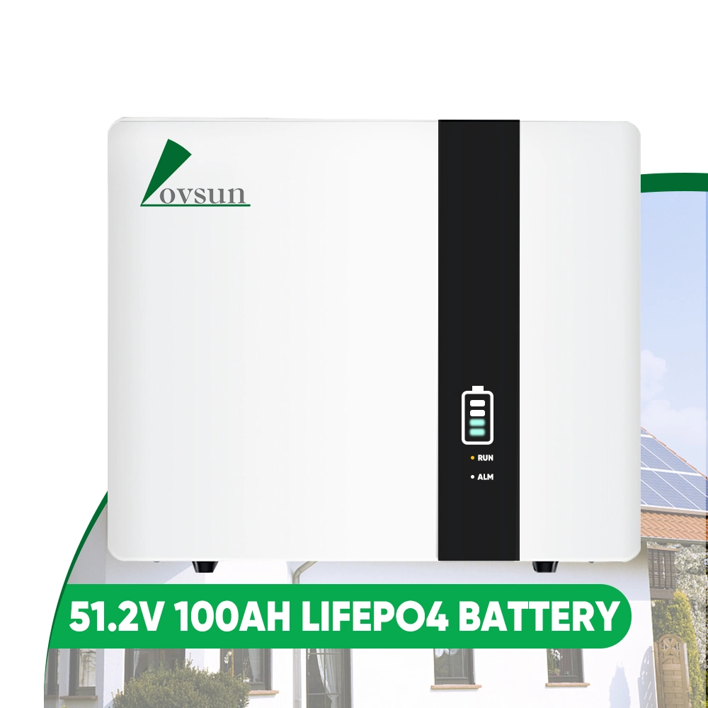 Parede de potência 48V 7.5kwh 150ah bateria LiFePO4 7.5kw Power Wall Bateria de iões de lítio, banco 7,68 kwh, 51,2 V, 7,2 kwh