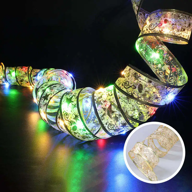 Natal Tree cobre fio LED Ribbon Lights arcos de fadas