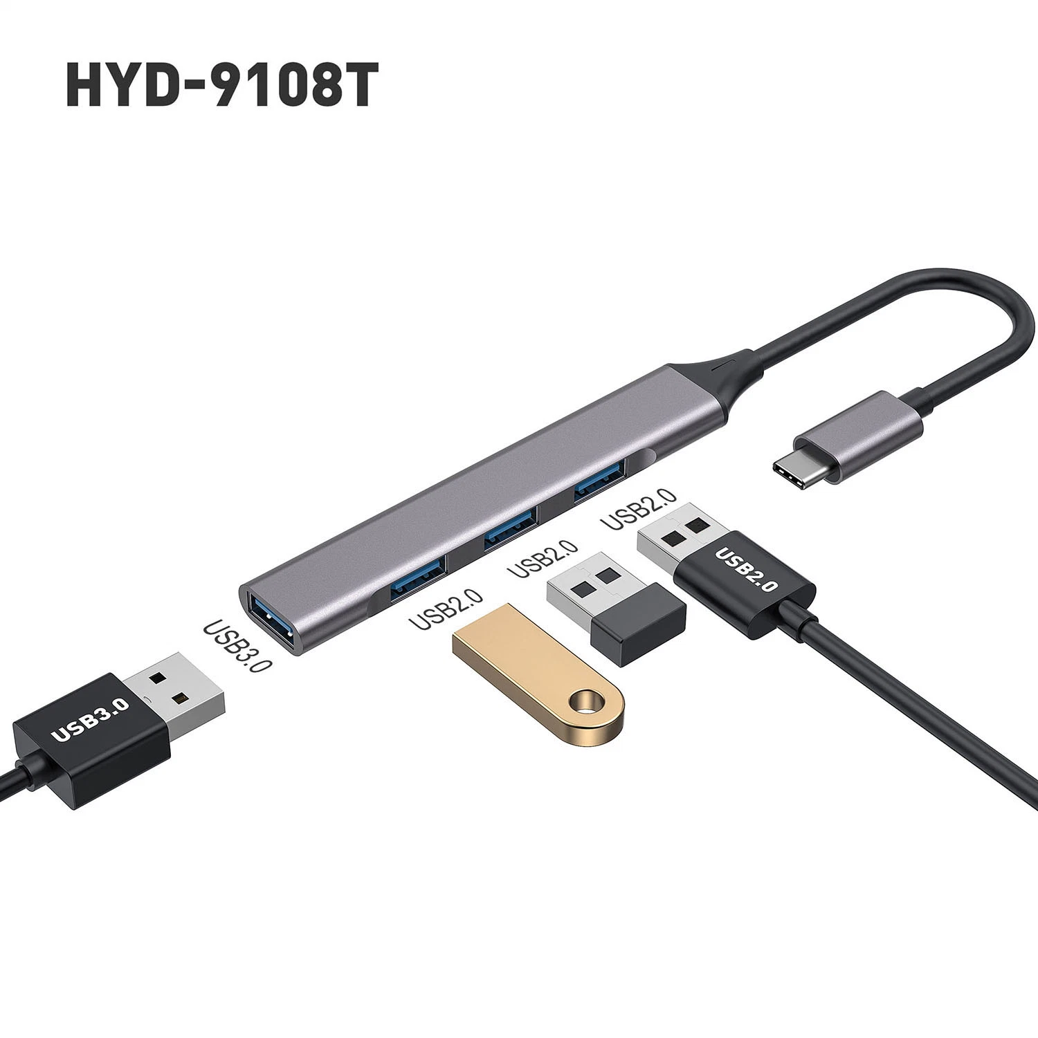 Estação de ancoragem portátil por grosso tipo C para porta Ethernet PD USB Hub USB3.0