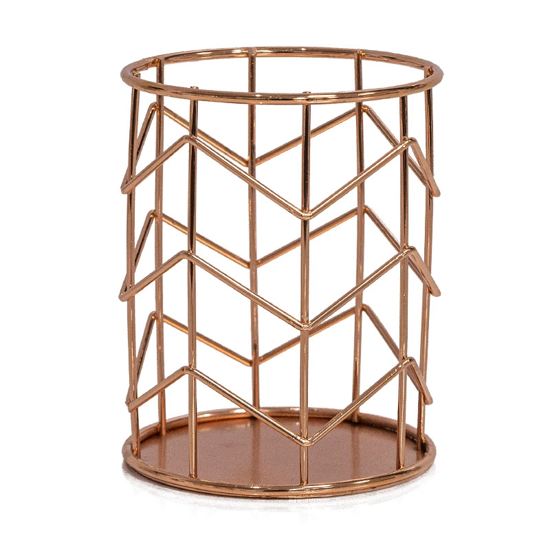 Wrought Iron Pen Holder Cosmetic Brush Holder Cosmetic Shelf Bathroom Dresser Skin Care Products Storage Rack