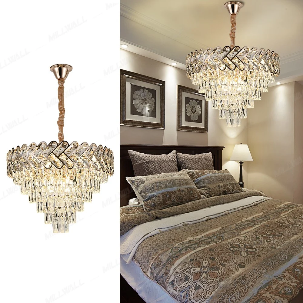 Interior Nordic Hotel Lobby Luxury Modern Glass Crystal Chandelier Pendant Light