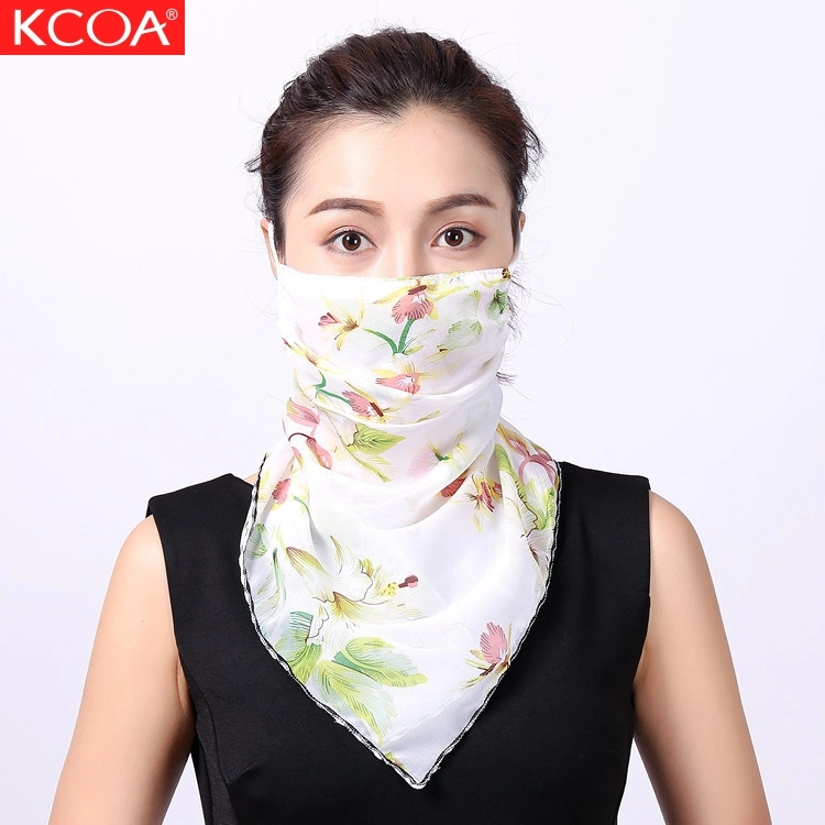 Summer UV Proof Face Hijab Neckerchief Chiffon Silk Face Scarf