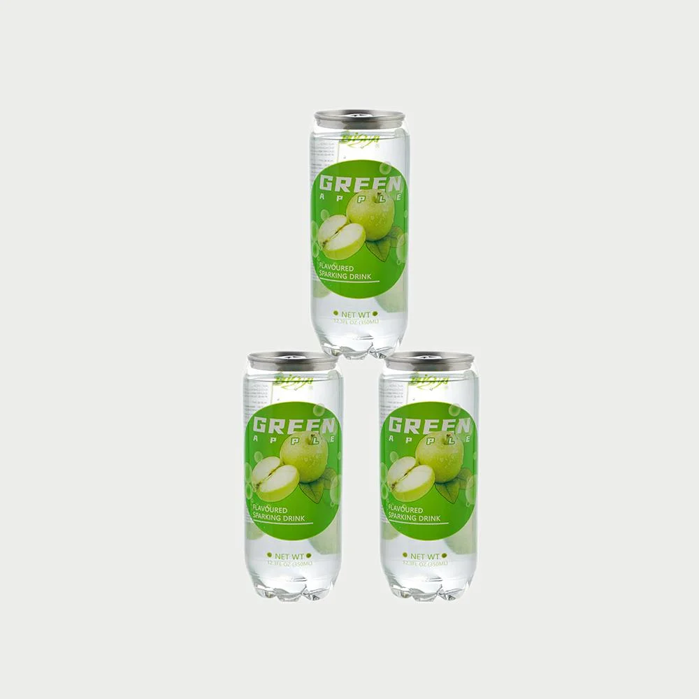 Chinese Manufacturer 350ml Slim Can New Packing Apple Flavor Carbonated Water