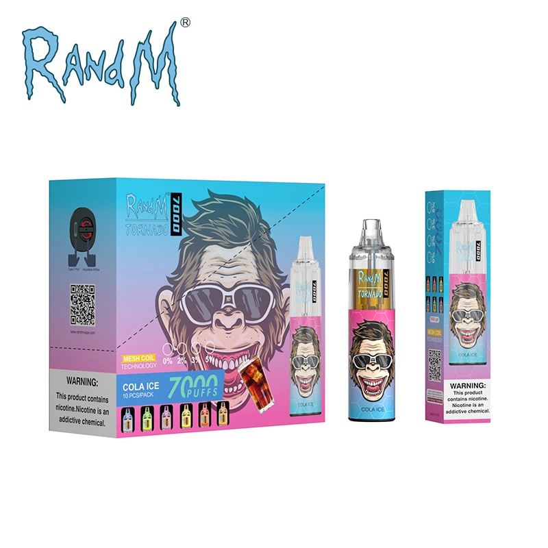 Wholesale Disposable Vape Electronic Cigarette Randm Tornado 7000 Puffs for USA UK Europe India