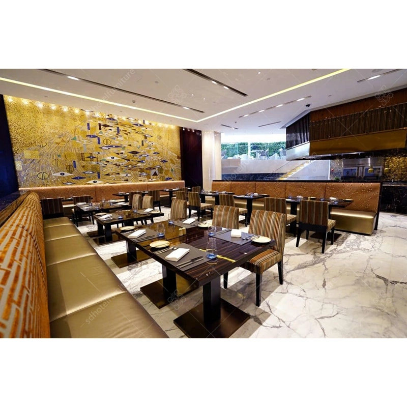 Malasia moderno restaurante del hotel mobiliario de madera mesa de comedor