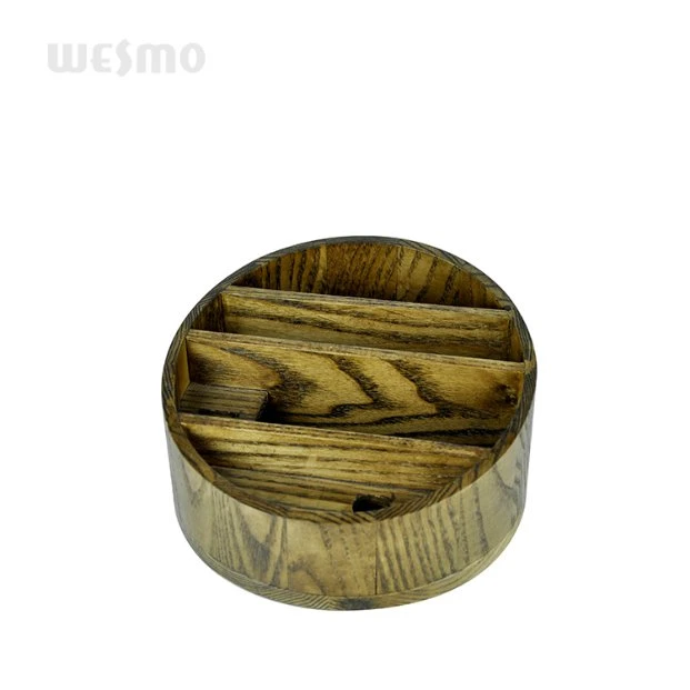 Bamboo Mirror Brush Holes Dressing Jewelry Box