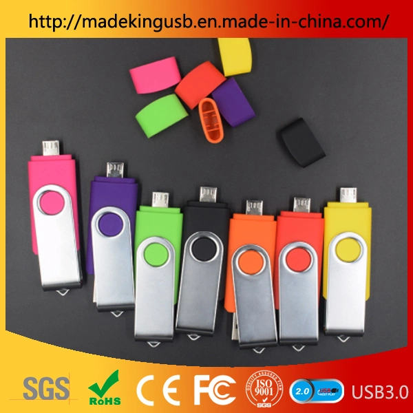 Popular Metal + Plastic Rotating OTG USB Stick /Android Mobile Phone Computer Dual-Use Pen Drive